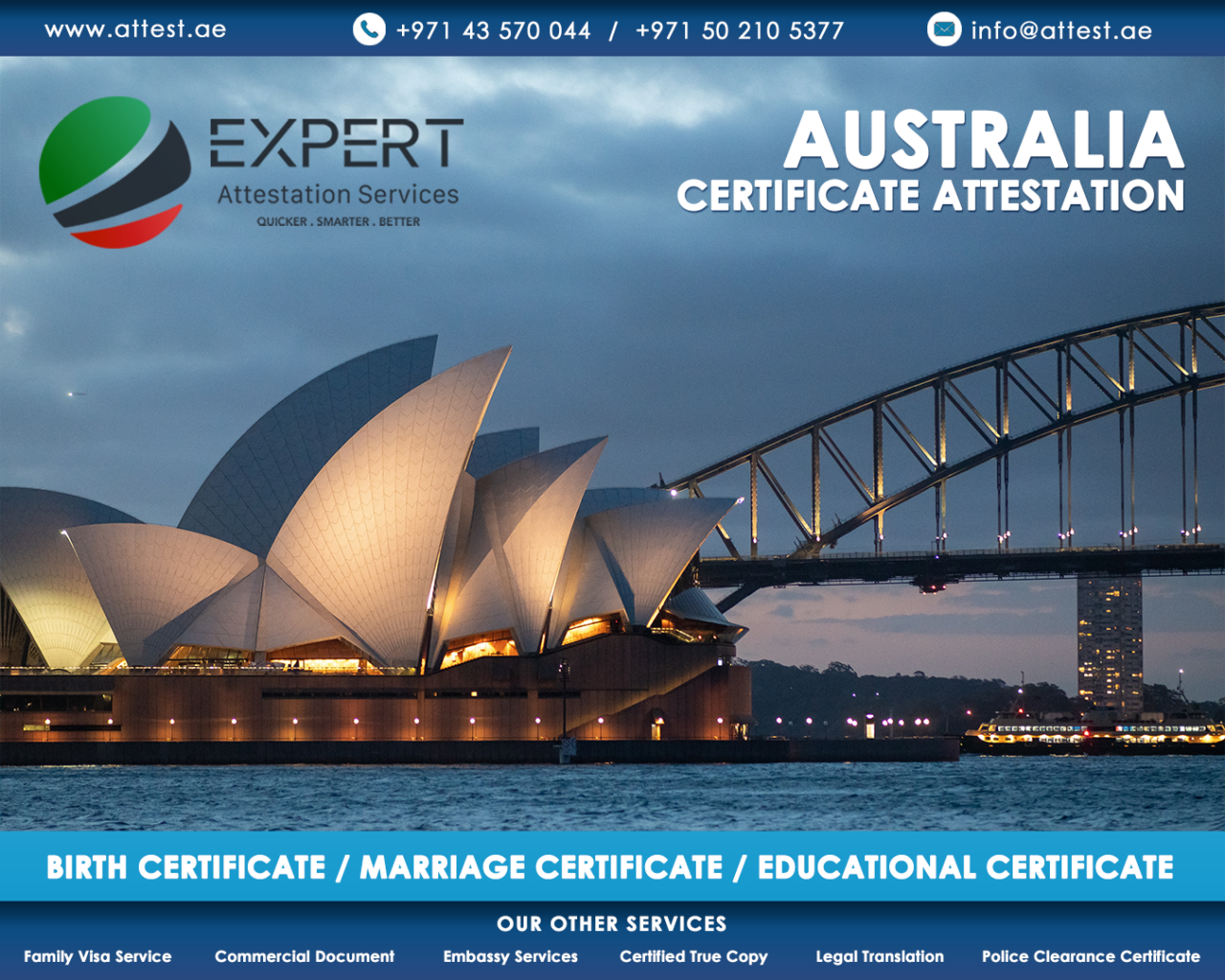 Australia Certificate Attestation Expert Attestation Services UAE